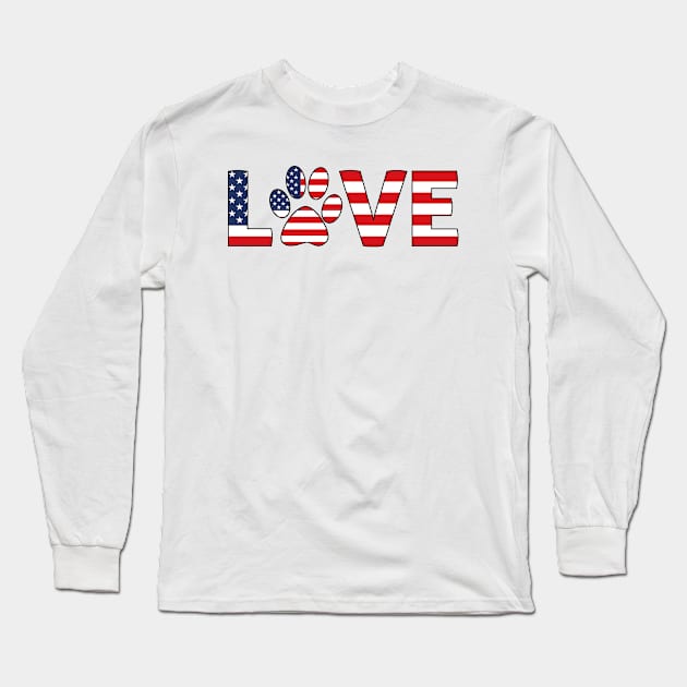 American Flag Dog Paw Long Sleeve T-Shirt by EpicMums